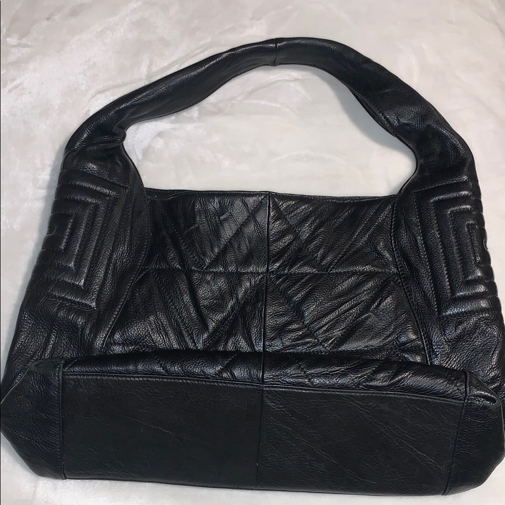 Elegant Black Leather Handbag by Sondra Roberts